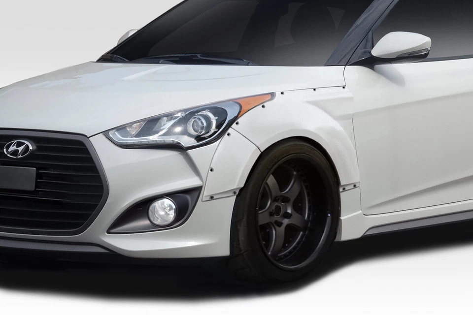 For 2012-2017 Veloster Turbo Duraflex Envision Front Fender Flares - 4 piece Foto 2 de 4