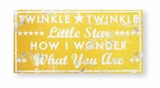 Kids Sign On Rustic Wood - 'Twinkle Twinkle' - Approx 14 x 28 - Item 197J
