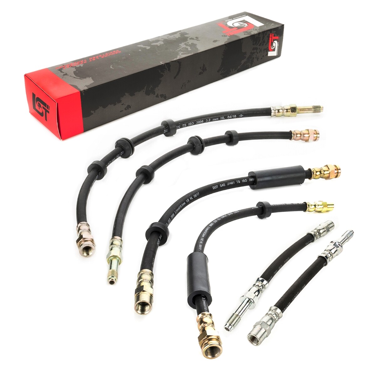 6X Brake Hose Brake Line Set Front Rear For VW SHARAN 7M 1995-2001