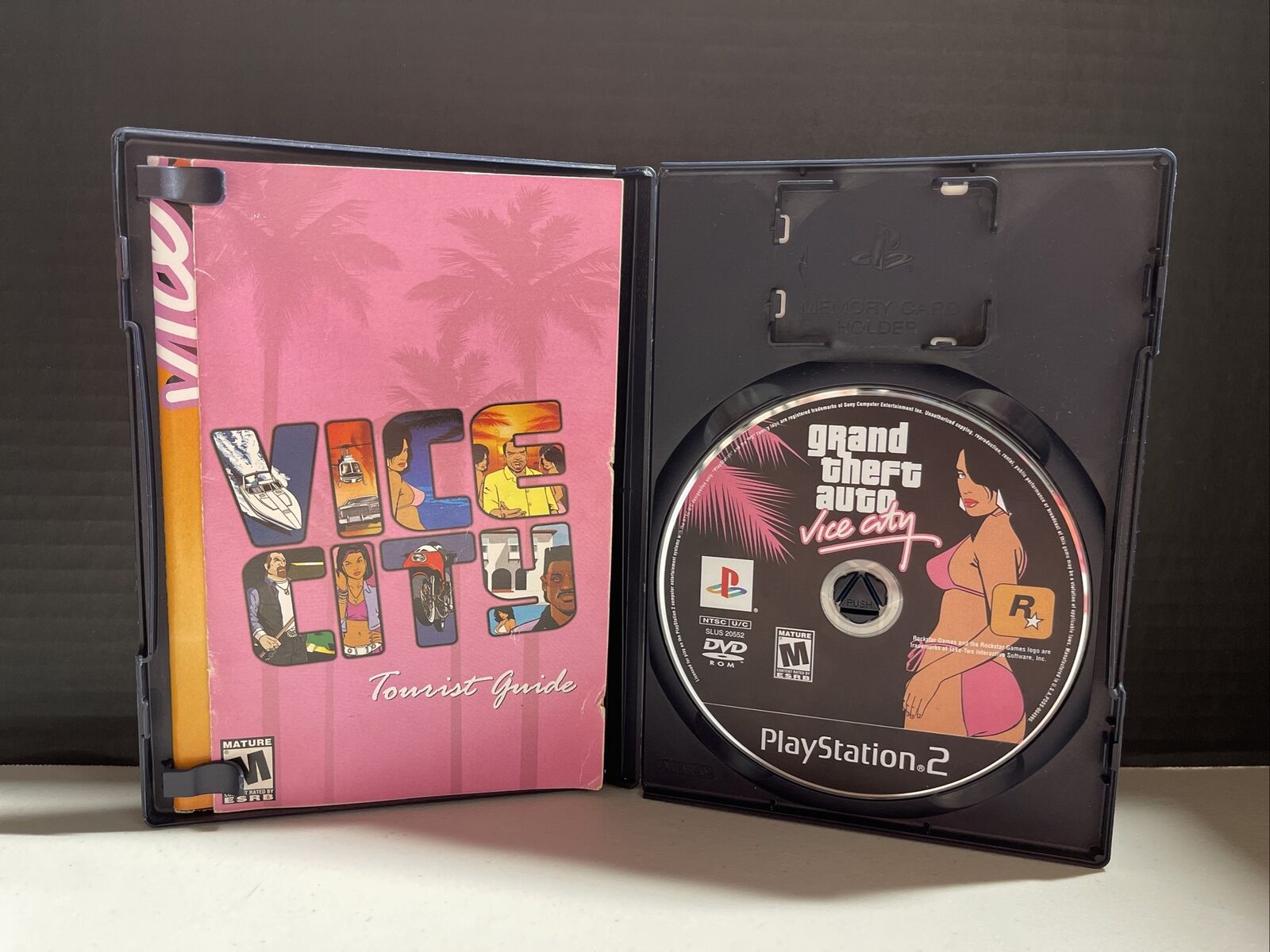 Gta Grand Theft Auto vice City Stories + Map sony PS2 PLAYSTATION 2 Slim 