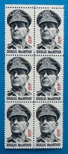 US Stamps Scott 1424 6c 1971 blk of 6 General Douglas MacArthur M/NH Very fresh