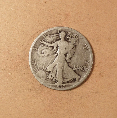 1917-S (Rev) Walking Liberty Half Dollar grades VG/GD, For the Date Collector.