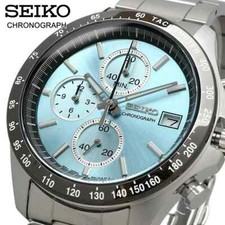 SEIKO Spirit SBTR029 Blue Men's Watch Chronograph Quartz Stainless New in Box