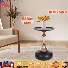 Round Side Table Metal Sofa Small End Table Drink Table for Living Room Bedroom