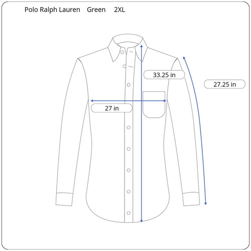 Nuevo Polo Ralph Lauren Calce Clásico Peso Pluma Sarga Para Hombre 2XL Camisa Abotonada - Imagen 3 de 10