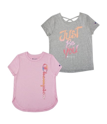 Champion Girls 2 Pack Active Top Size 14-16 Pink & Grey