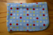 Circo Blue Polka Dot Baby Blanket Red Green Yellow Circles Security Lovey FLAW