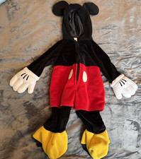 Disney Store Mickey Mouse Velour Plush Costume Size 6 - 12 Months Full Zip cute