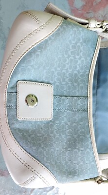 Coach F10925 SMALL Vintage Sky Blue Soho Y2K Signature C Canvas