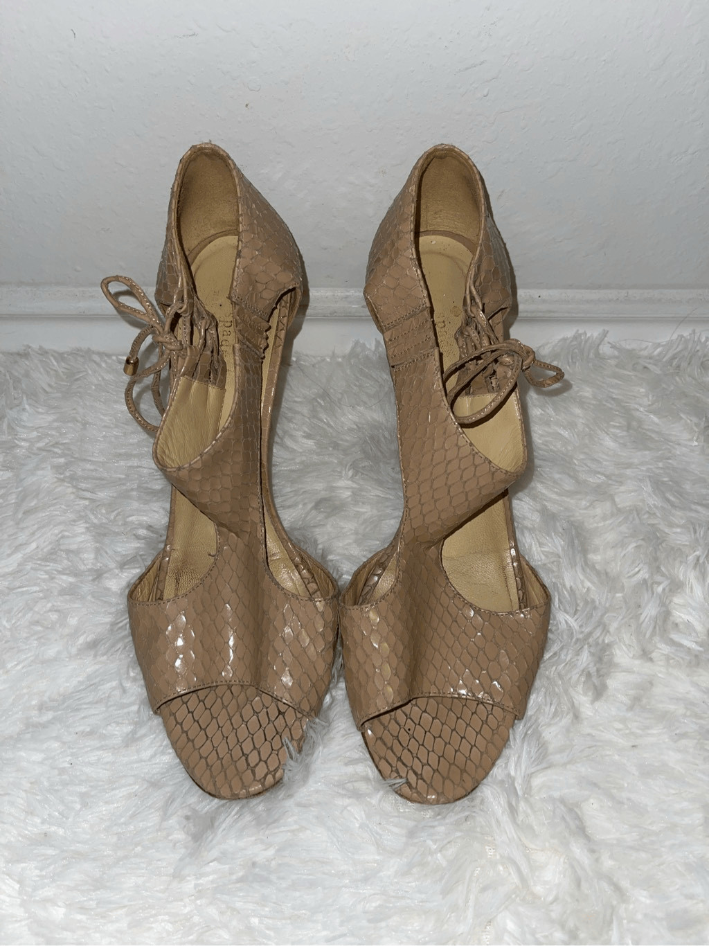 Kate Spade nude colored python heels - image 1