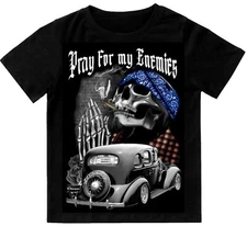 Pray for My Enemies Mens Heavyweight T-Shirt Print On Shaka Wear Tee