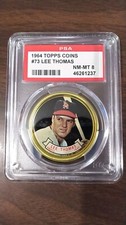 1964 Topps Coins #73 Lee Thomas Angels graded PSA 8 NM-MT