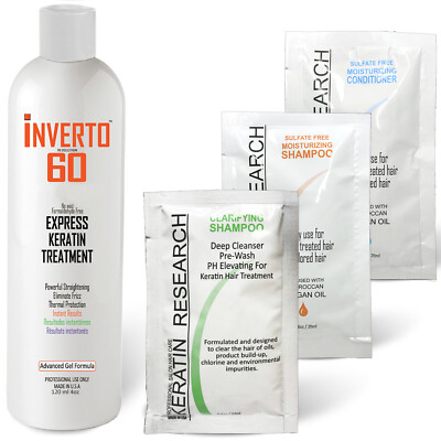 Formaldehyde-Free Inverto 60 Advanced Gel Keratin Hair Treatment Starter Kit 4oz