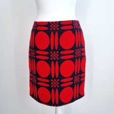 Boden minigonna modello geometrico misto lana rosso navy retrò mod anni 60 foderata 8