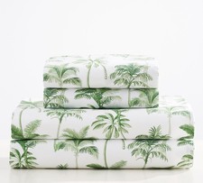 Pottery Barn KING Size ORGANIC Palm Tree Sheet Set   Rare 