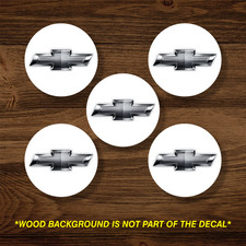 Chevrolet Chevy Bowtie Wheel Center Cap Overlay x5, Vinyl Decal Sticker