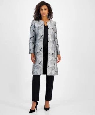 Kasper Womens Metallic Leaf Jacquard Black 91309148951 2 P RT $159.0