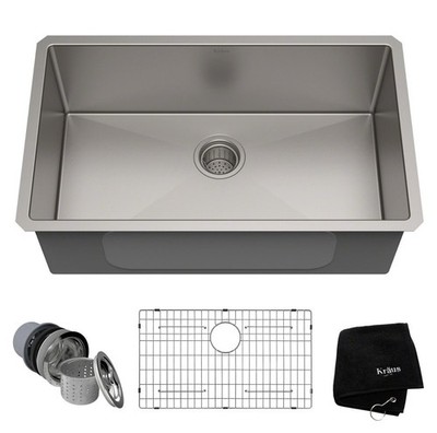 Kraus   KHU100-30   30in   16 Gauge Stainless Steel   Undermount Kitchen Sink