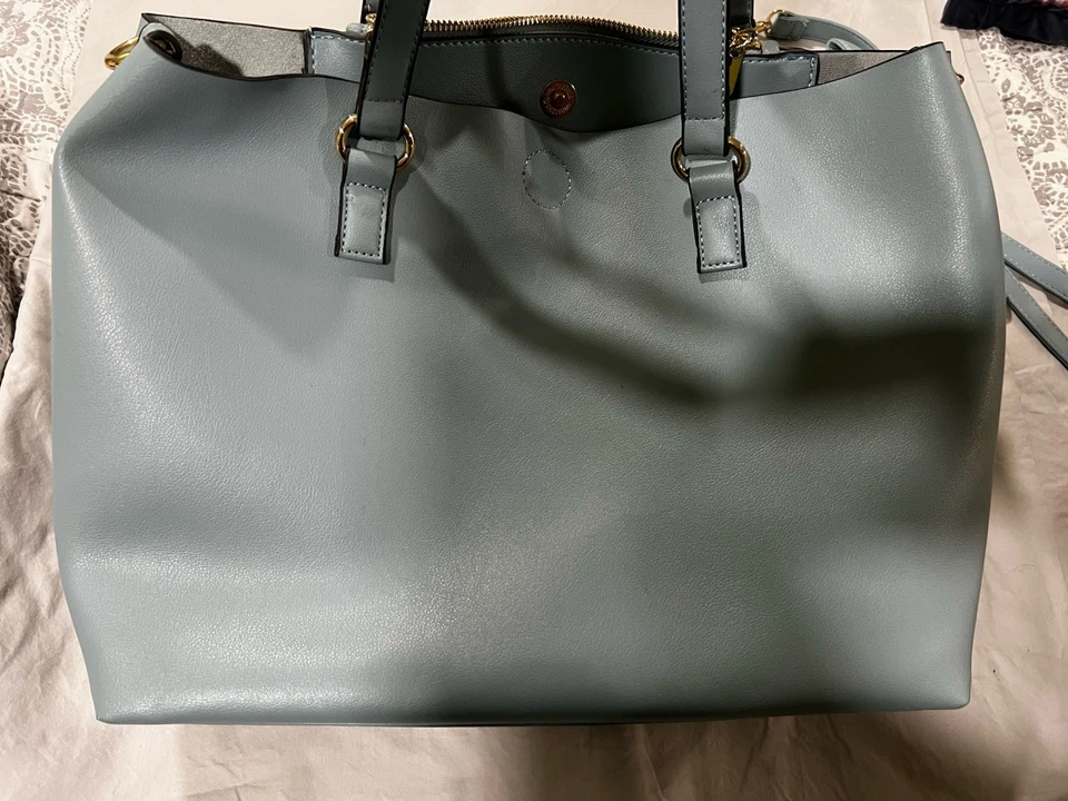 Marc New York Leather Tote Bag with Dual Handles Blue - Image 4 of 4