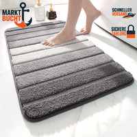 Badematte Rutschfest SaugfäHig Waschbar 40 X 60 Cm Grau Badezimmer Teppich