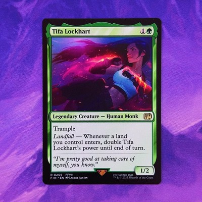 Tifa Lockhart FIN FF 020 Commander MTG Final Fantasy Trample Landfall Green Monk