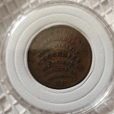 1837 Nathaniel March & William Simes Portsmouth NH Hard Times Token Low 24