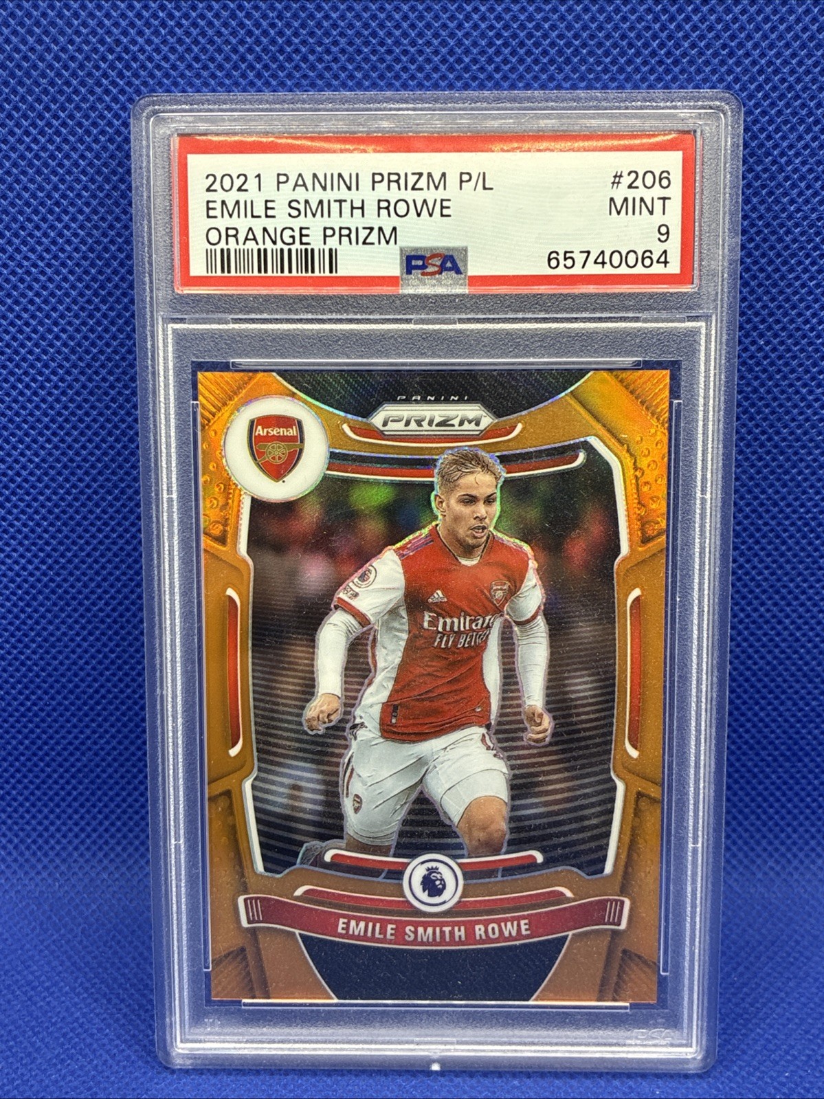 2021 Panini Orange Prizm Emile Smith Rowe PSA 9 #206 /25