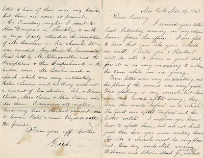 1863 Letter from New York, NY