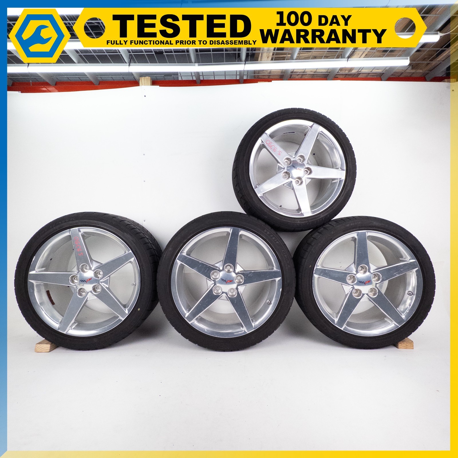 05-13 CHEVROLET CORVETTE C6 18x8.5/19x10 FRONT & REAR WHEEL RIM SET OEM