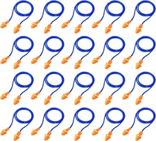 20 Pairs Corded Ear Plugs Reusable Silicone Earplugs with String Banded Ear Plug