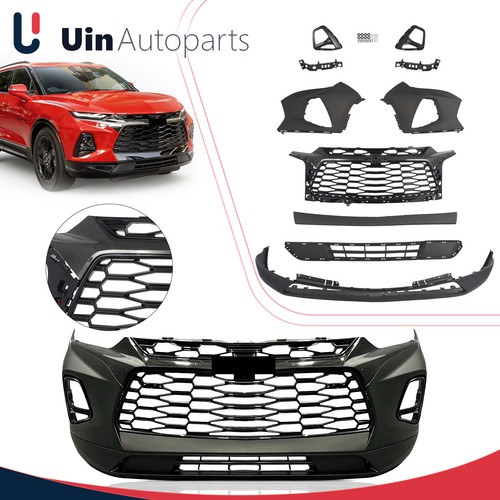 Front Bumper Cover Grille Assembly Black Chrome Fits 2019-2022 Chevy Blazer RS