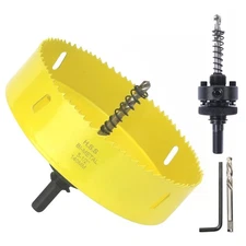 140Mm Bi-Metal Hole Saw 5-1/2 Inch W/ Arbor for Wood Soft Metal Drywall