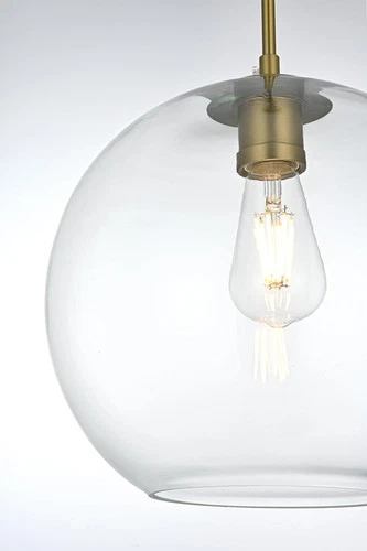 Living District Baxter 1-Light Metal Pendant in Black & Clear Finish - Picture 7 of 9