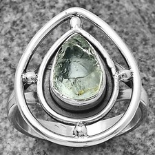 Natural Aquamarine Rough - Brazil 925 Sterling Silver Ring s.7.5 Jewelry R-1446