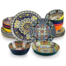 vancasso Bohemian Porcelain Pattern Dinnerware Set - 24 Piece, Free Ship