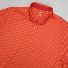 Puma Golf Polo Shirt Mens XL Orange Red Floral Print Performance 828833-05