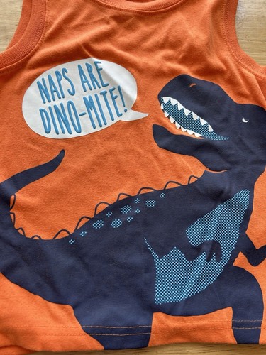Dinosaur pajamas tank top shorts, PJs 4t unisex boys girls trex - Picture 3 of 4