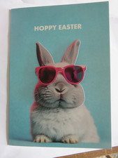 Hopping Easter rabbit Blank portrait card