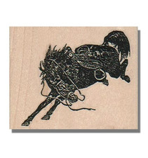 Mounted Rubber Stamp, Running Horse, Animal Cowboy Cowgirl Rodeo Old West Rope