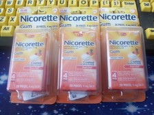 NICORETTE NICOTINE GUM 4mg COATED FRUIT CHILL 20pcs EXP 2  4-26, SEALED PACKS