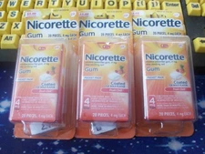 NICORETTE NICOTINE GUM 4mg COATED FRUIT CHILL 20pcs EXP 2 & 4-26, SEALED PACKS