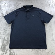 Under Armour Playoff Polo Shirt Mens 2XL Blue Loose Fit Golf Performance Stretch