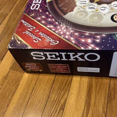 NEW Seiko QXM574BR Melodies In Motion Musical Wall Clock Swarovski Crystal Sound - Picture 9 of 18