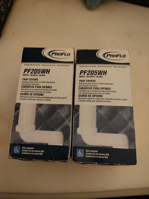 2 PROFLO Safety Trap Covers PF205WH Sink  Lavatory White New In Box ADA