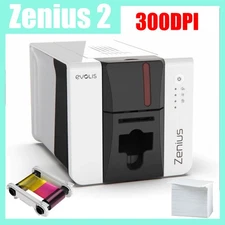 Evolis Zenius 2 Single-Sided ID Card Printer YMCK Printer Ribbon 250PCS Card USB