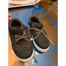 French Toast Kids Black Wingtip Oxford Dress Shoes Hook and Loop Closure