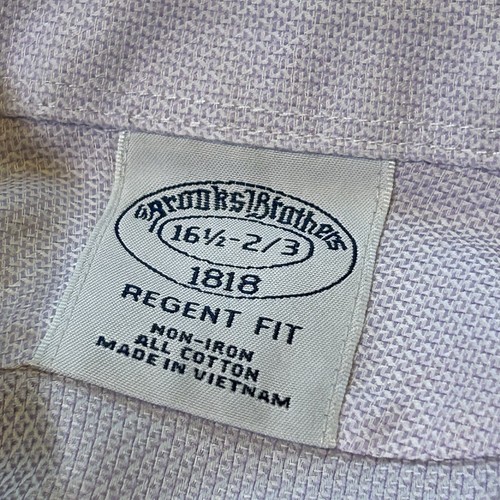 Brooks Brothers Regent Fit Shirt Men's 16.5 2/3 Purple Geometric - Picture 8 of 8