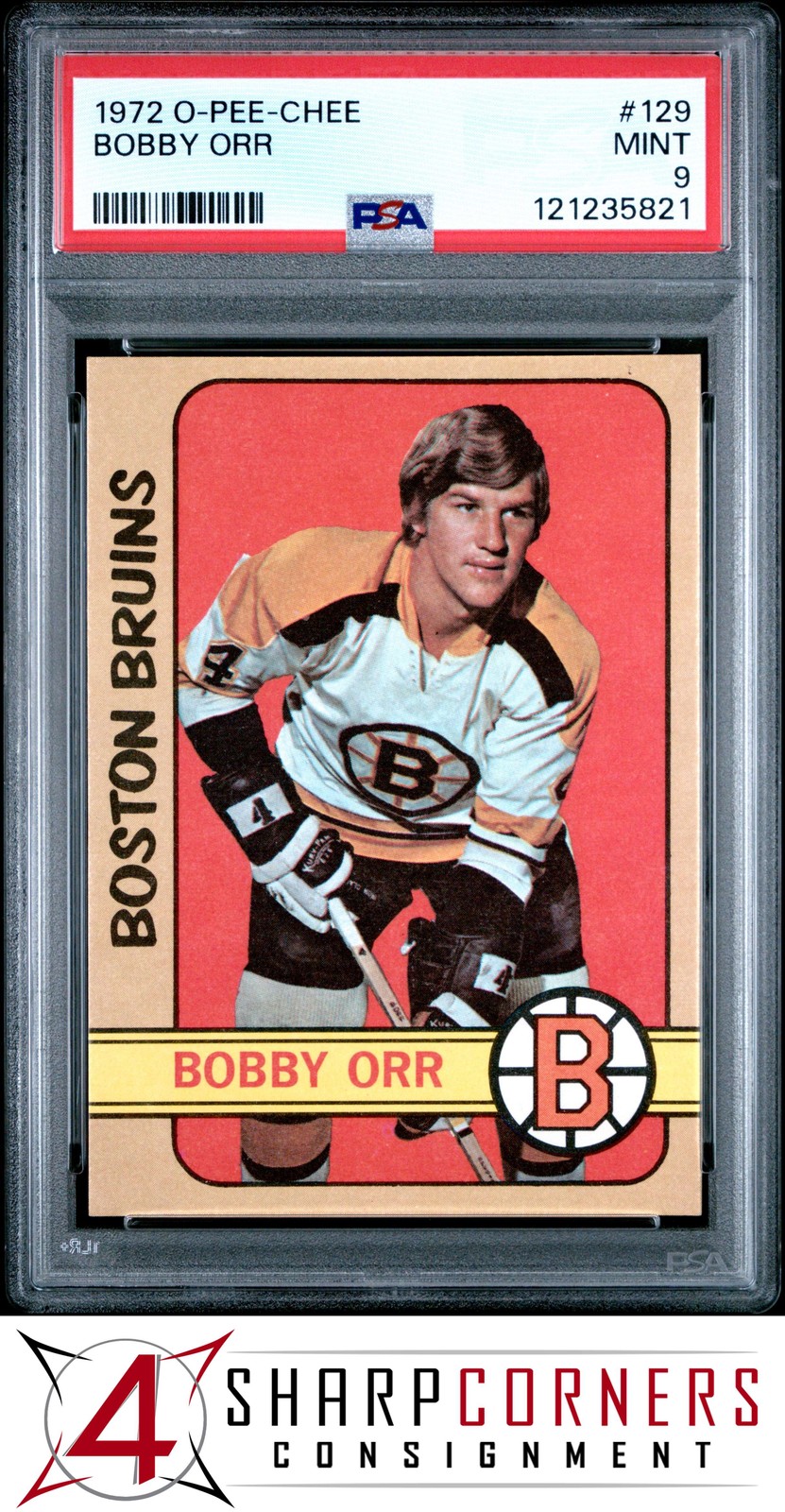 1972 O-PEE-CHEE #129 BOBBY ORR BRUINS HOF PSA 9
