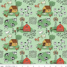 1/4 Yard 9”x42” Riley Blake "Farm Livin" Main Mint Green Quilt Cotton