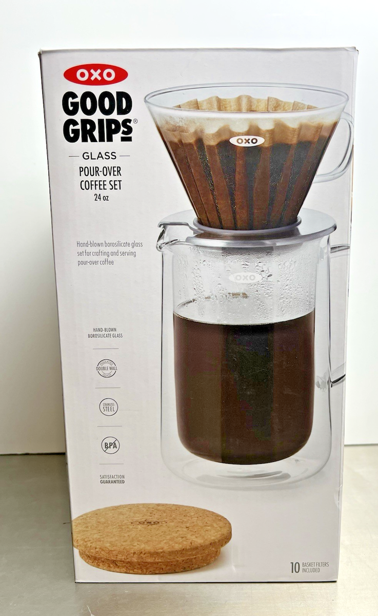 OXO Good Grips Glass Pour-Over Coffee Set - Double Walled - Hot or